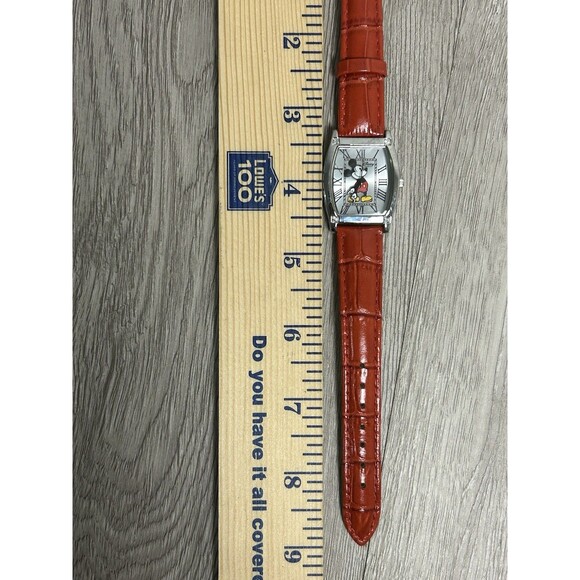 Disney Mickey Mouse Watch Womens 3D Mickey Roman Numerals Red Band UNTESTED - Picture 8 of 8